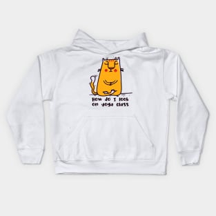 How do I look on yoga class funny yoga and cat drawing Kids Hoodie